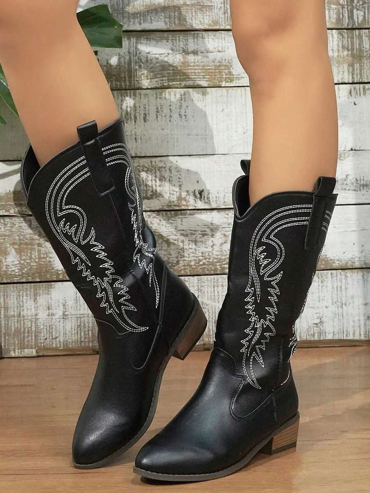 Arlena - Elfenbeinfarbene Westernstiefel