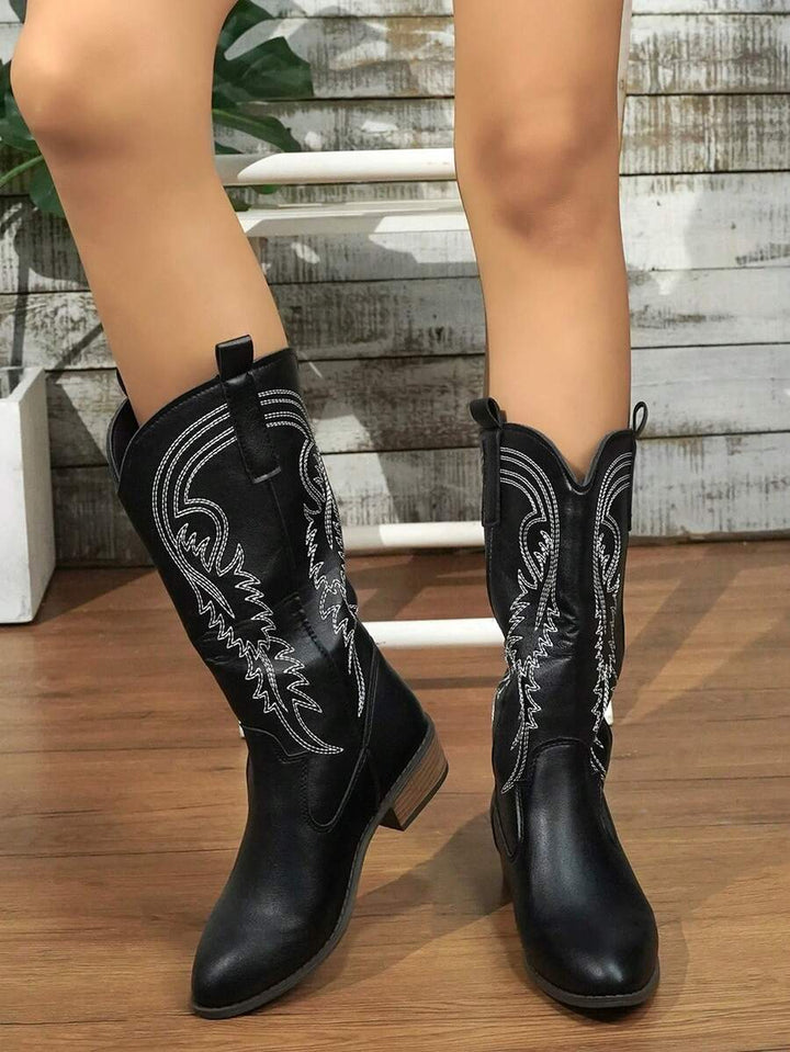 Arlena - Elfenbeinfarbene Westernstiefel