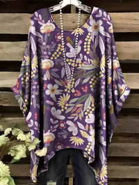 Perle - Vintage Bohemian Blumenmuster Damen T-Shirt