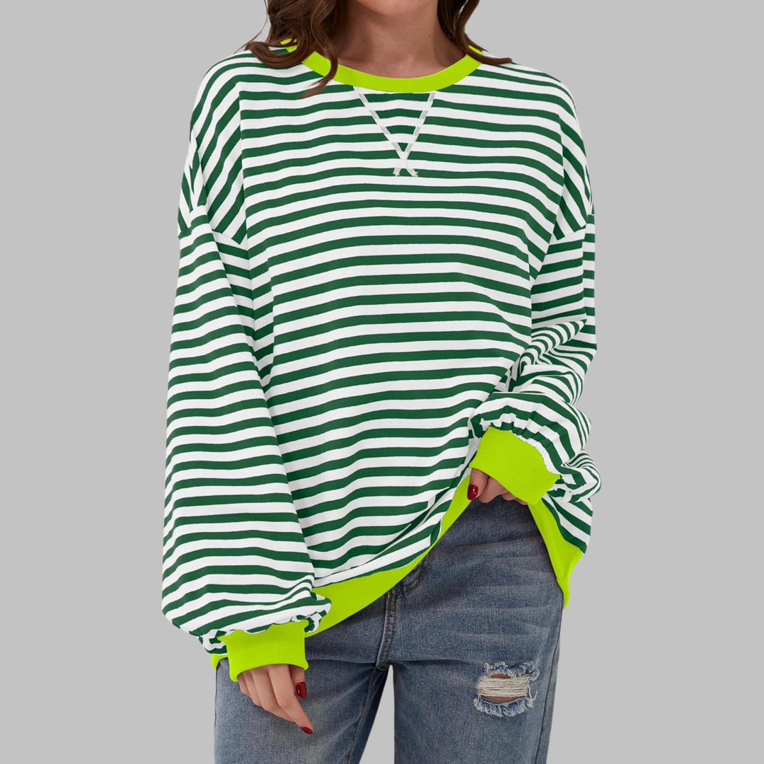 Martha - Übergrosses gestreiftes Sweatshirt in entspannter Passform