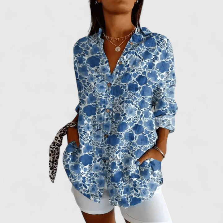 Christina - Elegante Blumenbluse