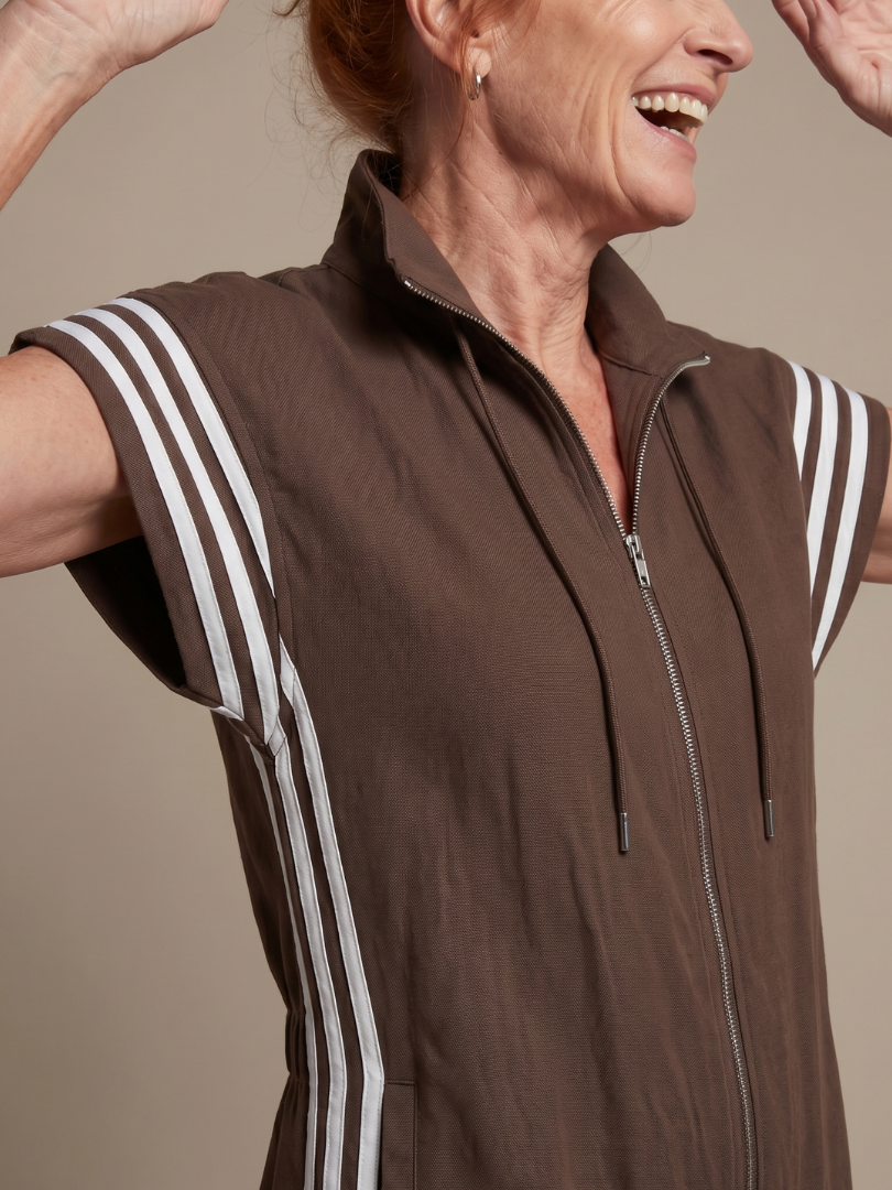 Lark - Jumpsuit mit Reissverschluss und Streifenpanel