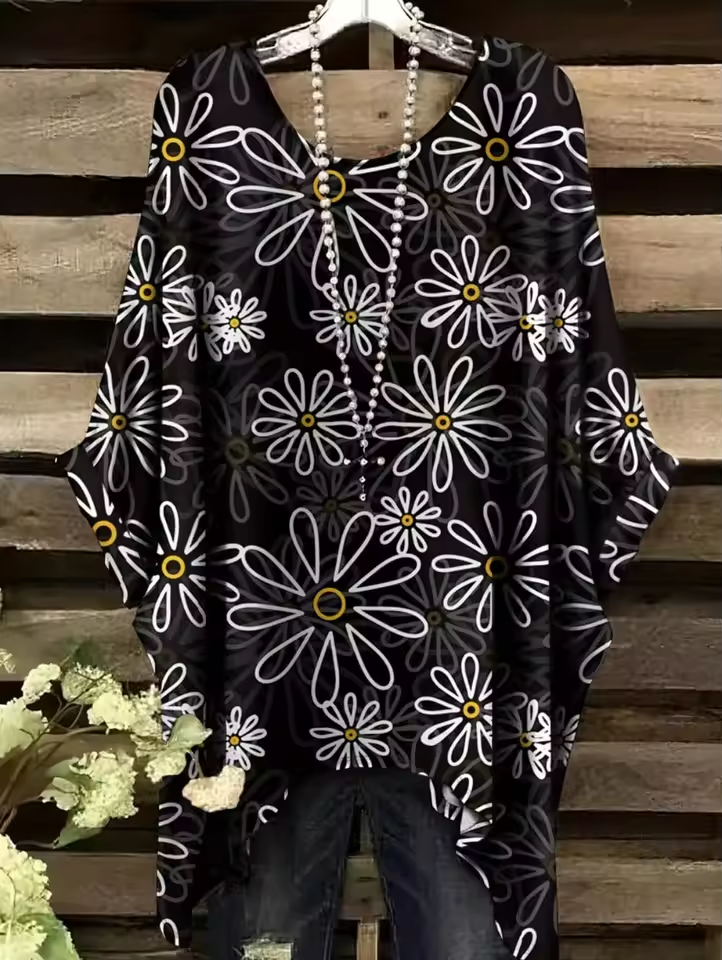 Cheryl - Vintage Bohemian Blumenmuster Damen T-Shirt