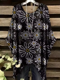 Cheryl - Vintage Bohemian Blumenmuster Damen T-Shirt