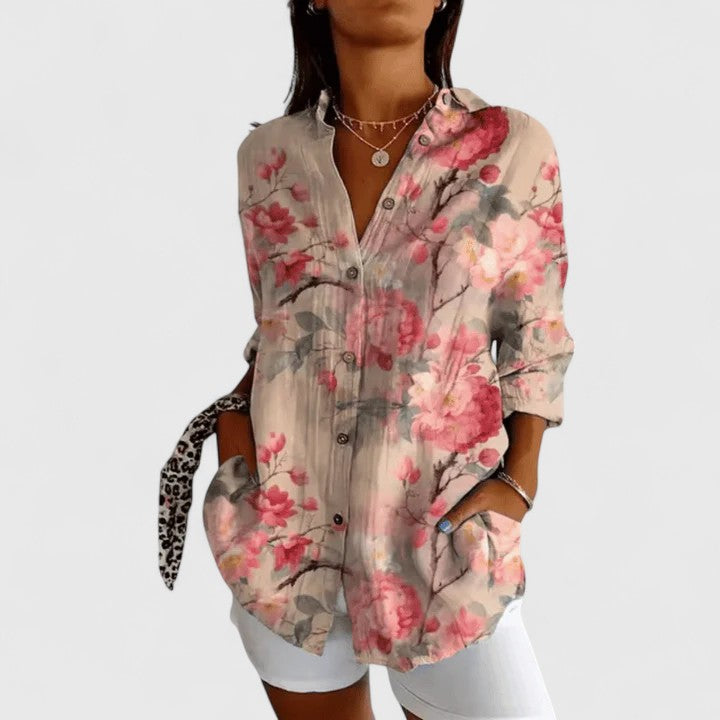 Christina - Elegante Blumenbluse