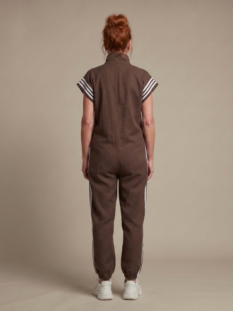 Lark - Jumpsuit mit Reissverschluss und Streifenpanel