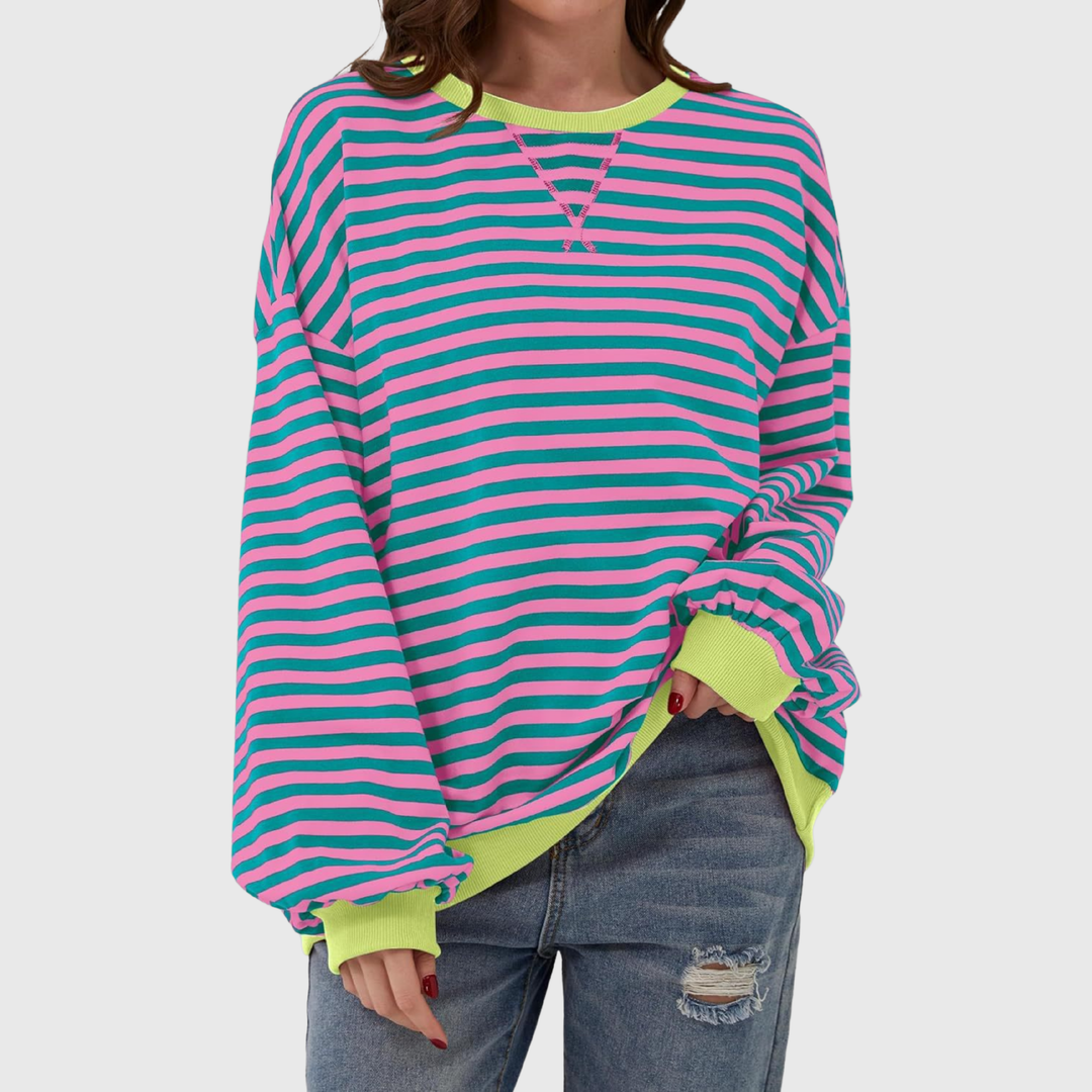 Martha - Übergrosses gestreiftes Sweatshirt in entspannter Passform
