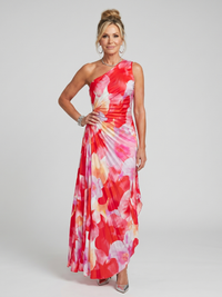 Taya - Midi-Kleid mit einem schulterfreien, gefalteten Oberteil