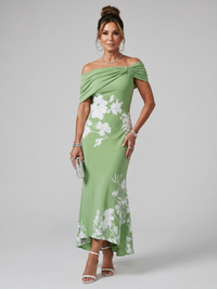 Cosma - Off-Shoulder Midi-Kleid mit Drapierung