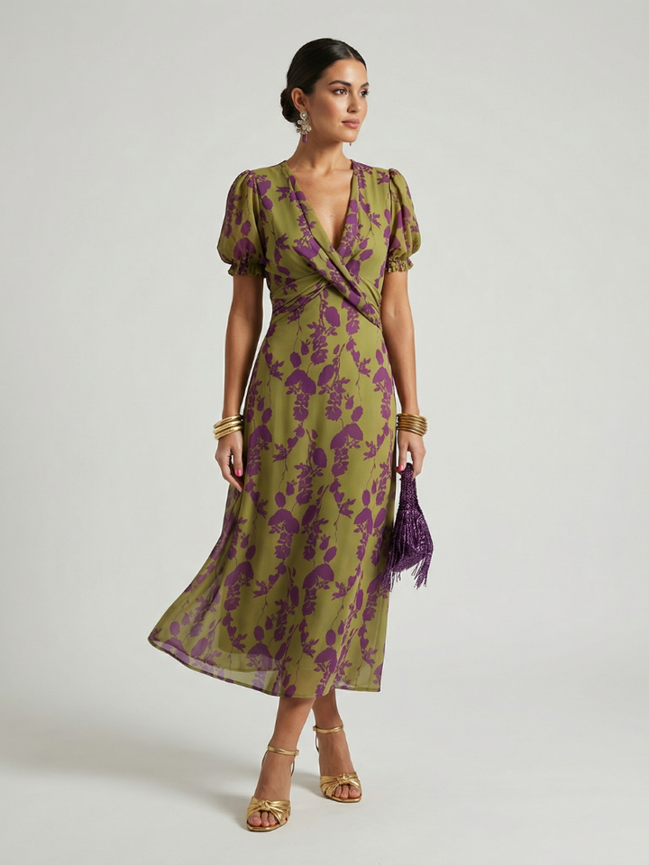 Virel - Entspanntes Blumen-Midi-Kleid