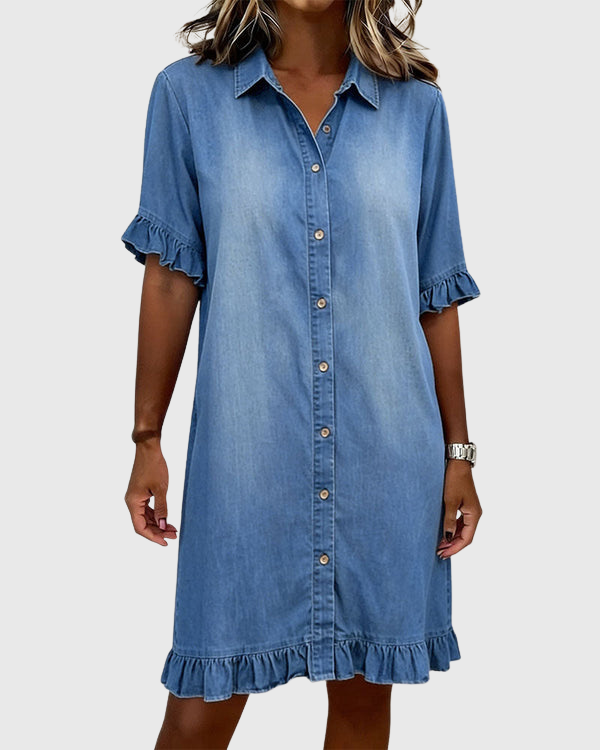 Zandrea - Bequemes Denim-Kleid mit schmeichelhaftem Schnitt