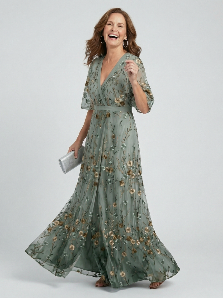 Selora - Halter Bloom Flow Maxi Kleid