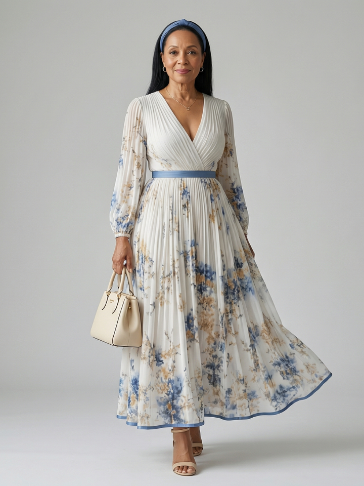 Rielle - Faltenwurf Midi Kleid