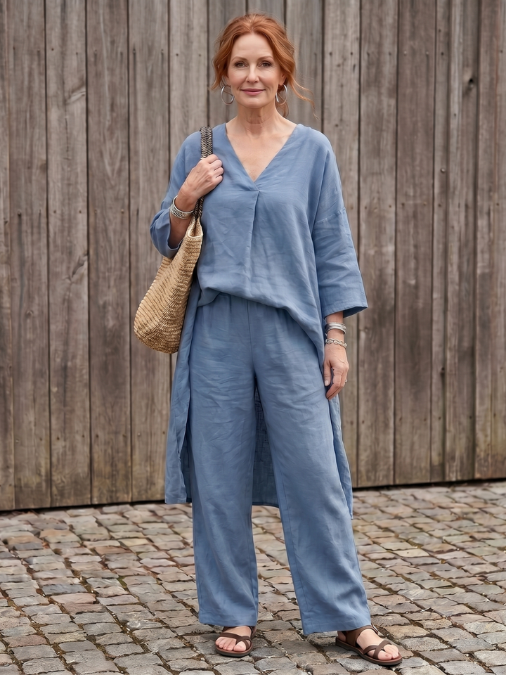 Onyx - Weites Tunika-Oberteil mit weitem Hosen-Set