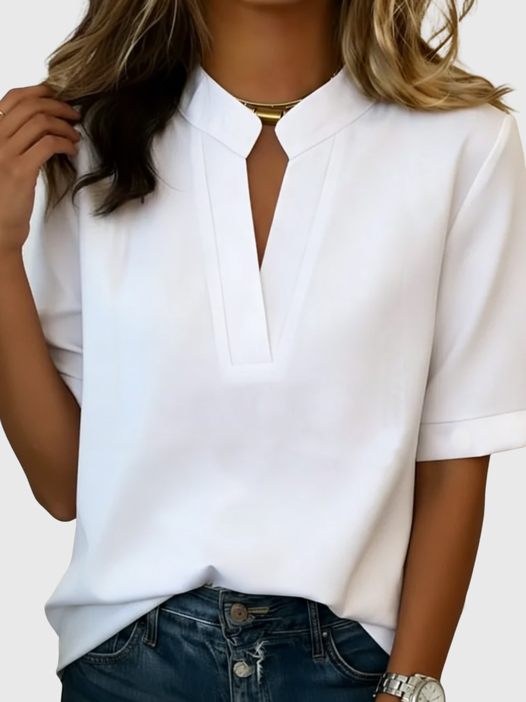 Loise - Elegante Bluse mit Raffiniertem Kragen