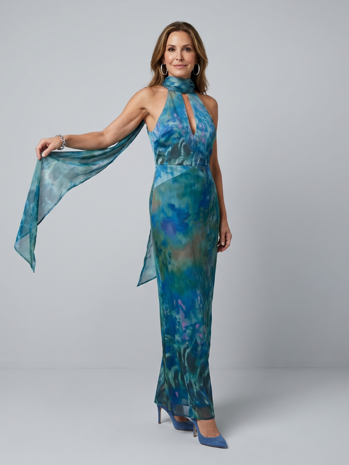 Juniper - Keyhole Halter Ärmelloses Maxikleid