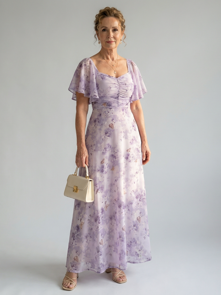 Vaelis - Midi-Kleid mit Flatterärmeln