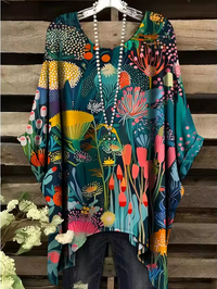 Ethel - Vintage Bohemian Floral Print Damen T-Shirt
