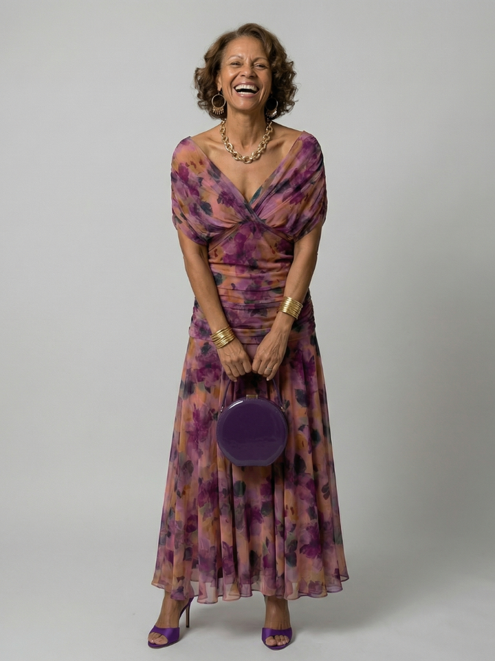 Calen - Off-Shoulder Flow Midi Kleid