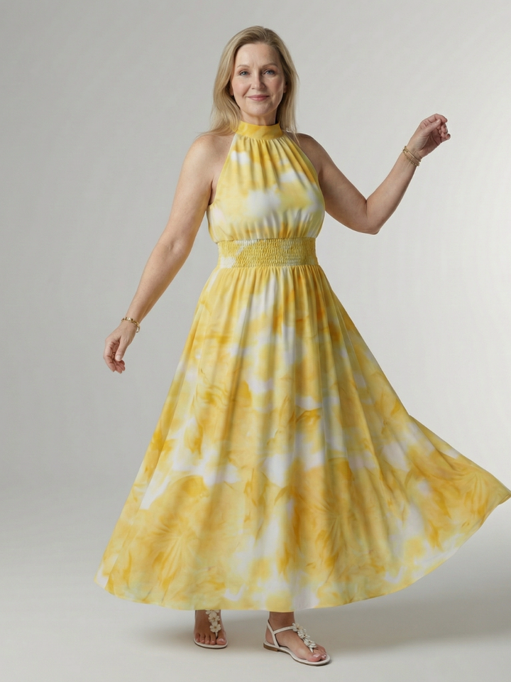 Sylin - Gathered Halter Midi Kleid