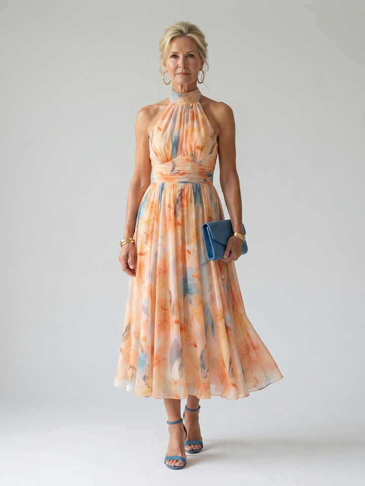 Elin - Weiches Halter-Midi-Kleid