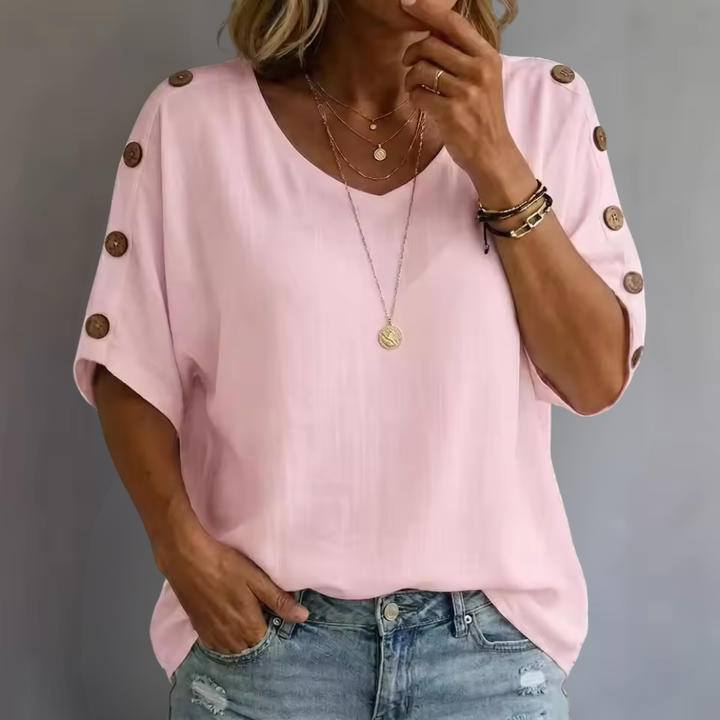 Bellie - Lockeres Wohlfühl-Shirt mit Knopfleiste