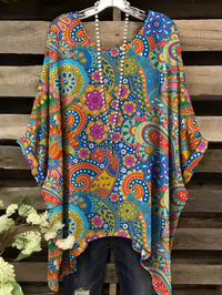 Eunice - Vintage Bohemian Floral Print Damen T-Shirt