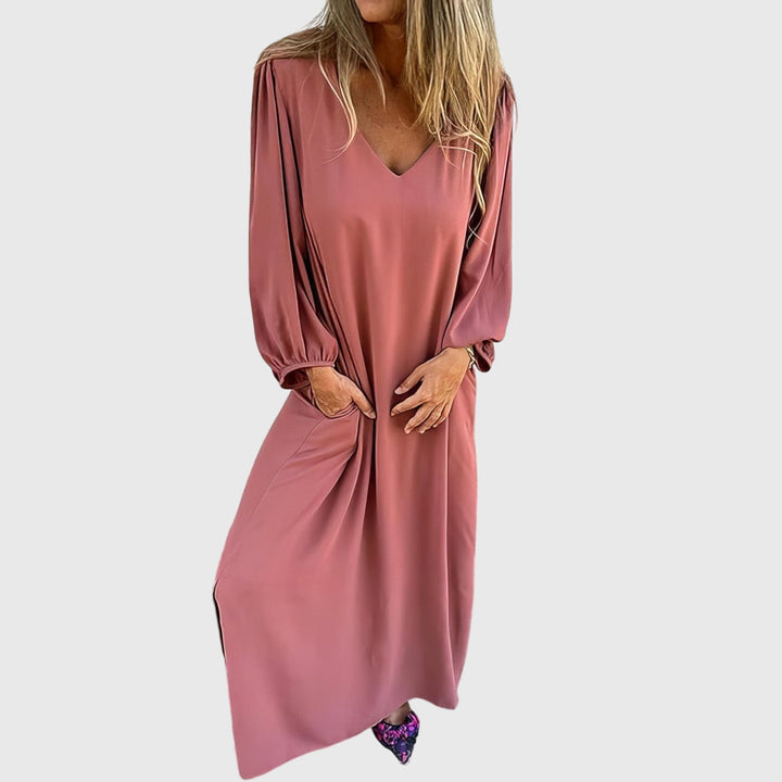Erika - Langes Boho-Kleid mit Taschen