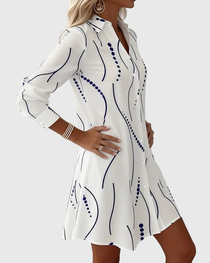 Hazel - Wavy Collar Dress Shirt