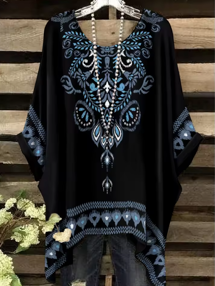 Marie - Vintage Bohemian Floral Print Damen T-Shirt