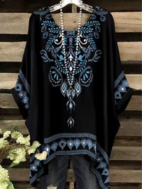 Marie - Vintage Bohemian Floral Print Damen T-Shirt