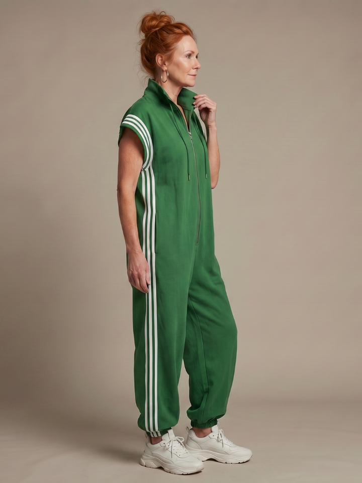 Lark - Jumpsuit mit Reissverschluss und Streifenpanel