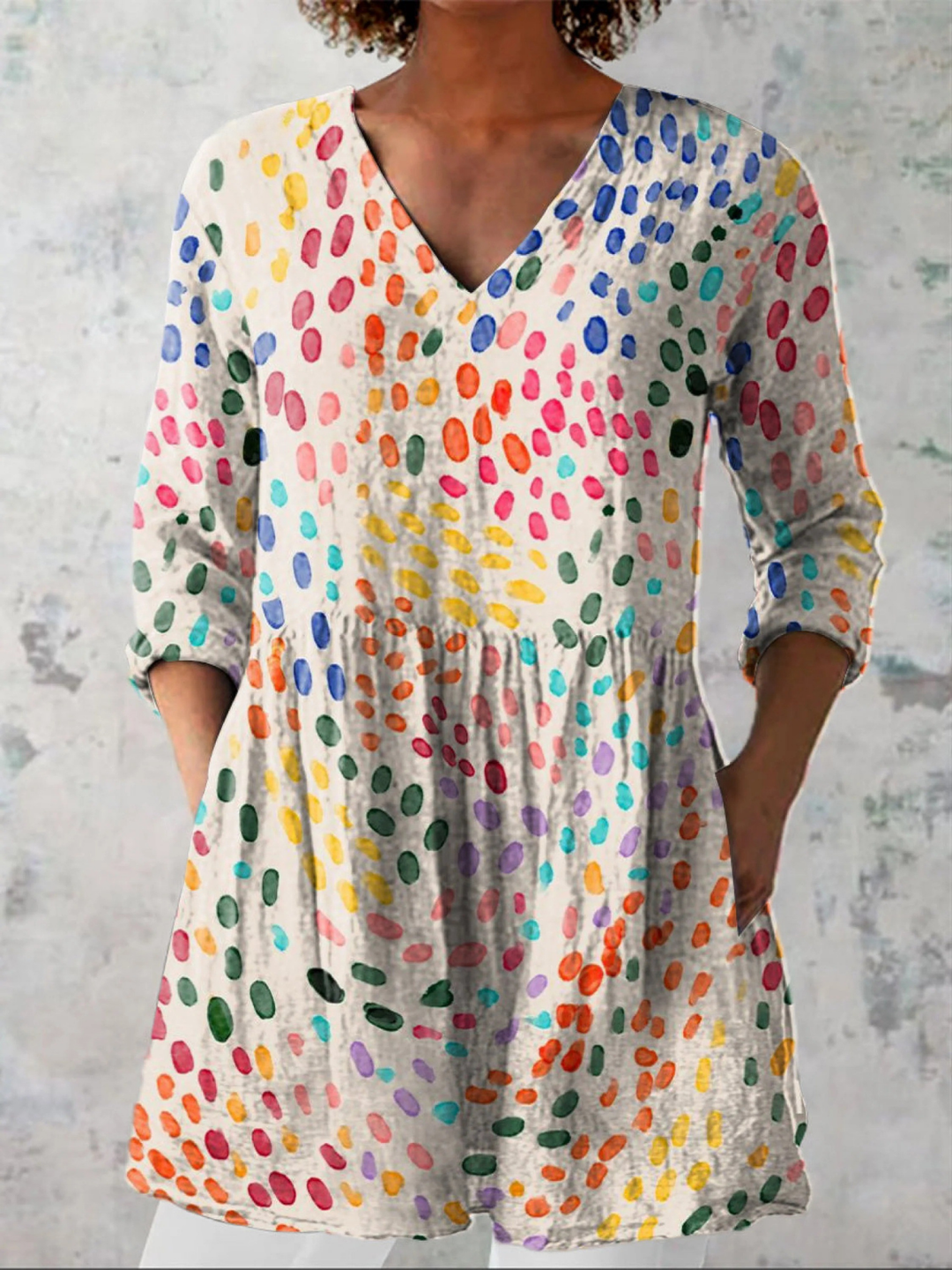 Bernadette - V-Ausschnitt Langarmshirt
