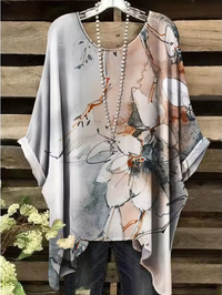 Ilaria - Vintage Bohemian Floral Print Damen T-Shirt