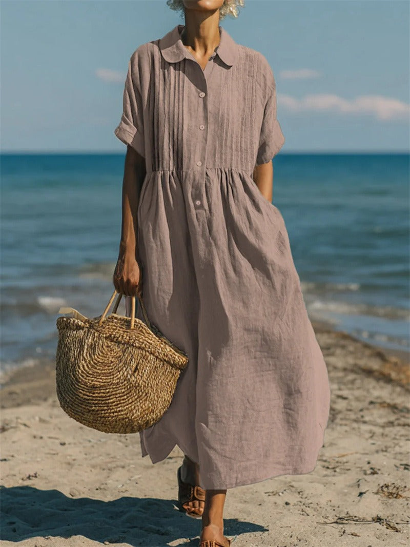 Joannah - Baumwoll-Knopfhemdkleid