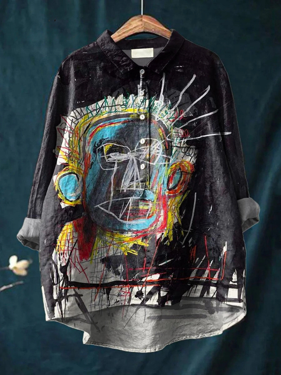 Kylie - Vintage Abstraktes Figurenmalerei Kunstdruck Freizeitshirt