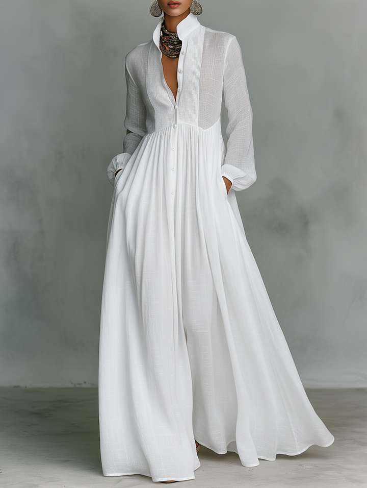 Serena - Elegantes Button-Down Maxikleid