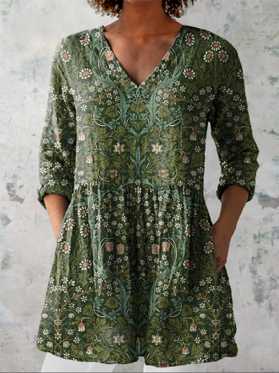 Addison - V-Ausschnitt Langarmshirt