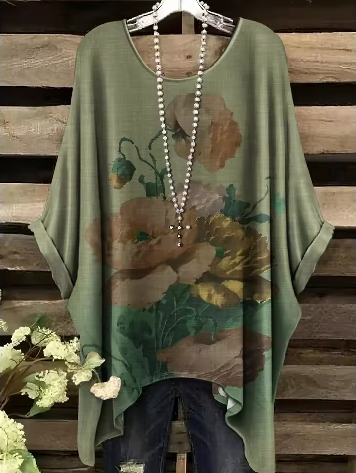 Martha - Vintage Bohemian Floral Print Damen T-Shirt