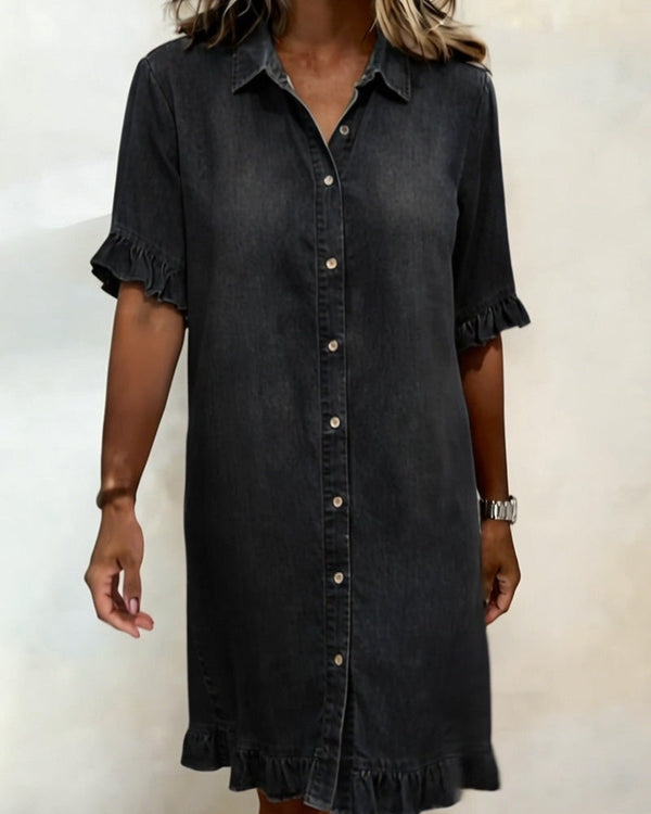 Zandrea - Bequemes Denim-Kleid mit schmeichelhaftem Schnitt
