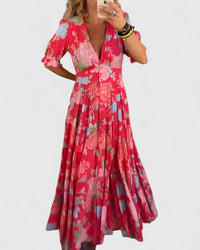 Cameryn - Elegantes Blumenkleid mit V-Ausschnitt