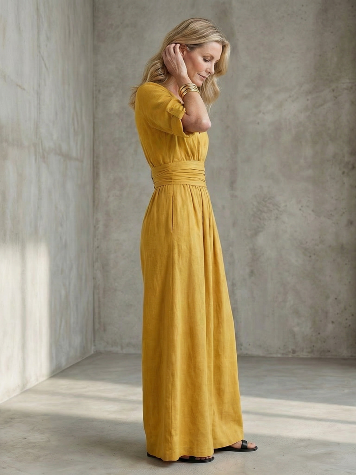 Wanda - Kreuz-Front Weitbeiniger Jumpsuit