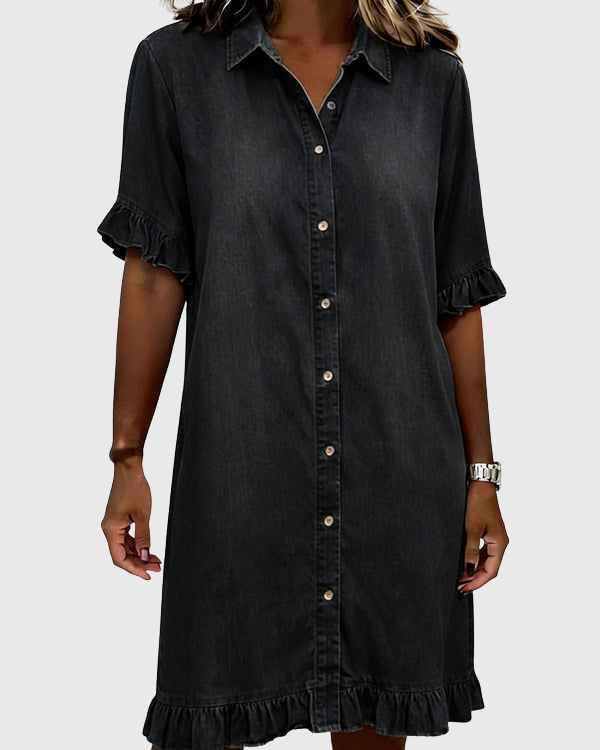 Zandrea - Bequemes Denim-Kleid mit schmeichelhaftem Schnitt