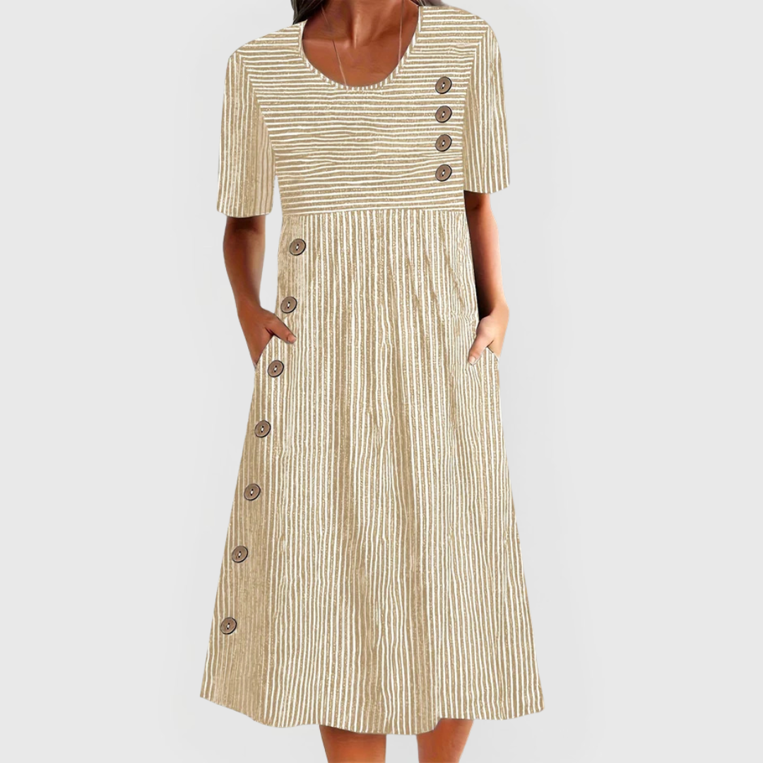 Davina - Gestreiftes Midi-Kleid