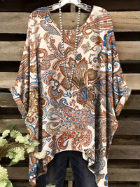 Leonora - Vintage Bohemian Floral Print Damen T-Shirt