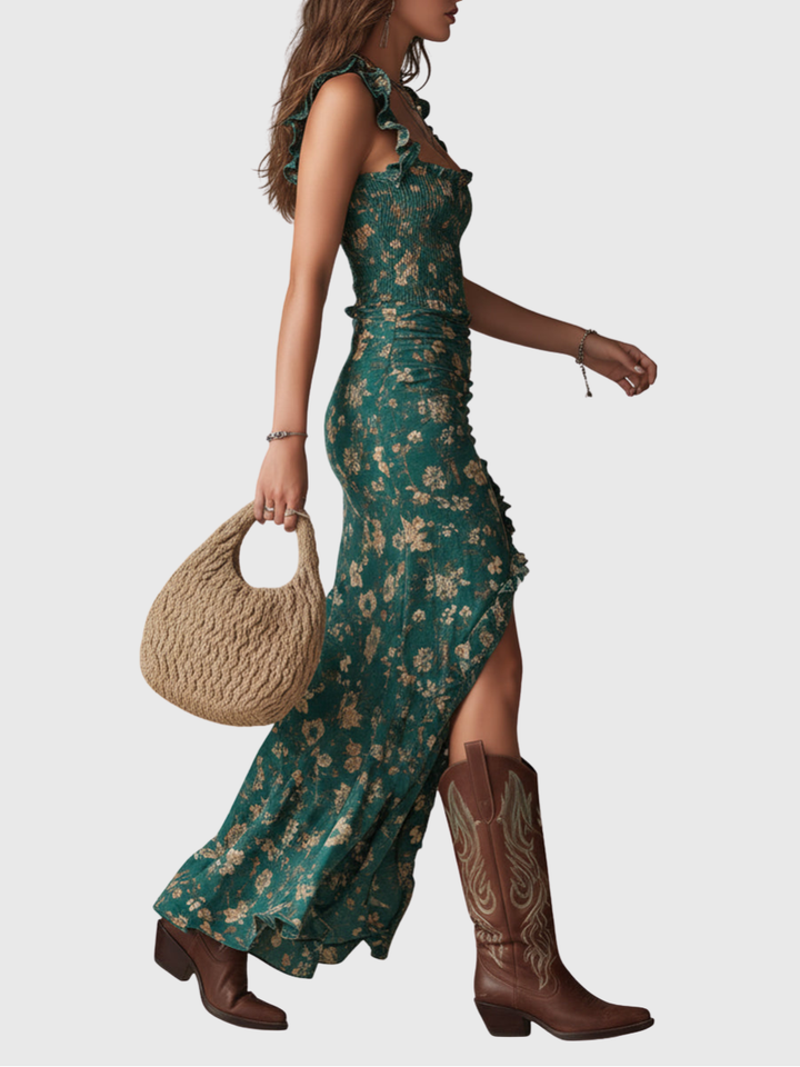 Linda - Boho-Eleganz Maxikleid mit fliessender Silhouette
