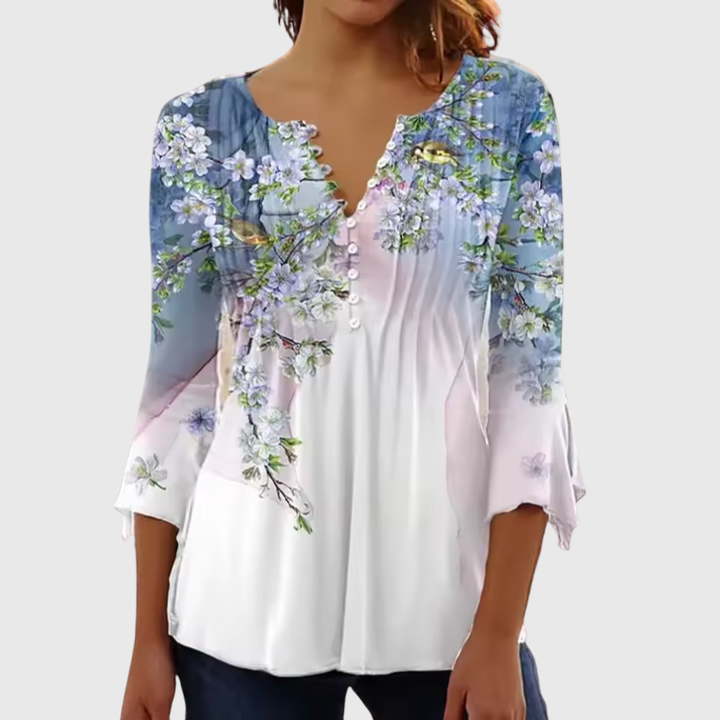 Adelle - Leichte Bluse mit floralen Details