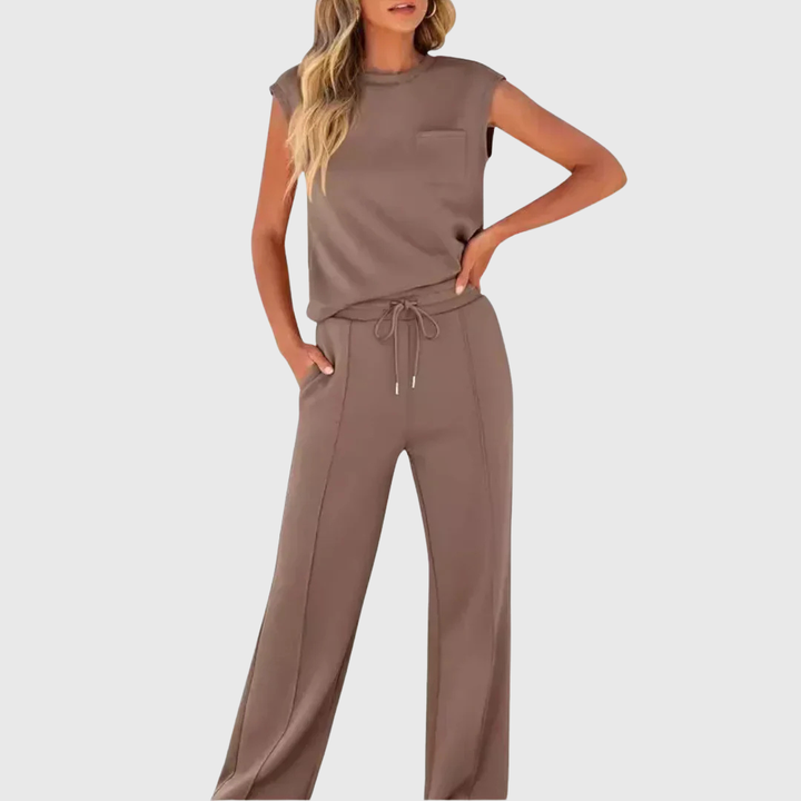 Lolly - Weiches schwarzes Lounge-Set, entspannte Passform, zweiteilig