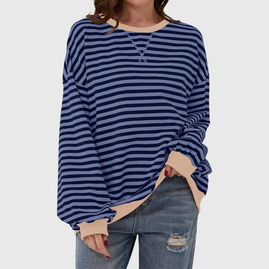 Martha - Übergrosses gestreiftes Sweatshirt in entspannter Passform