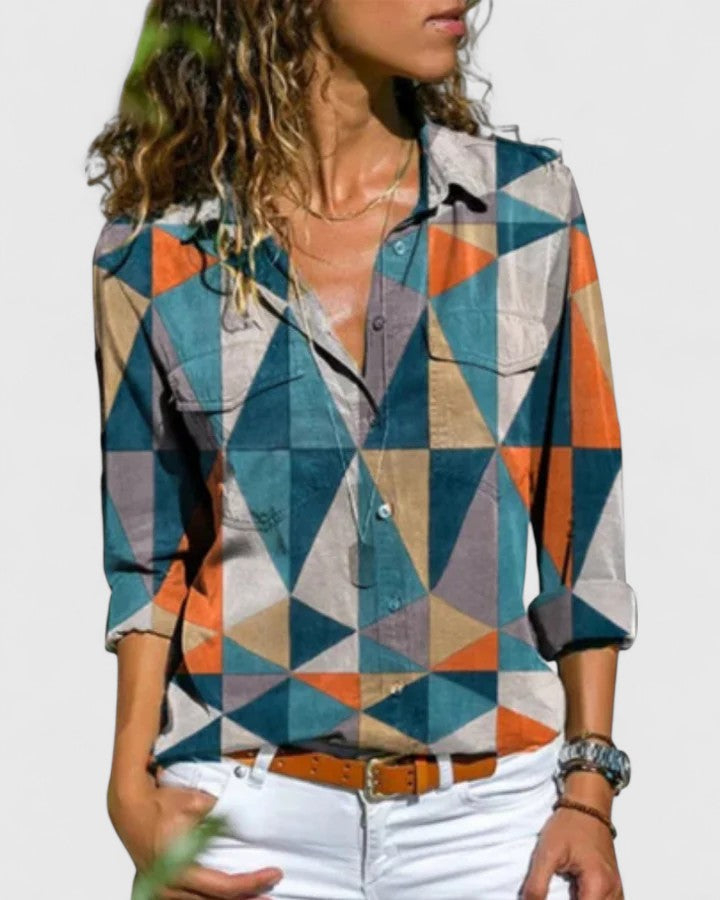 Marineblau - Elegante Bluse